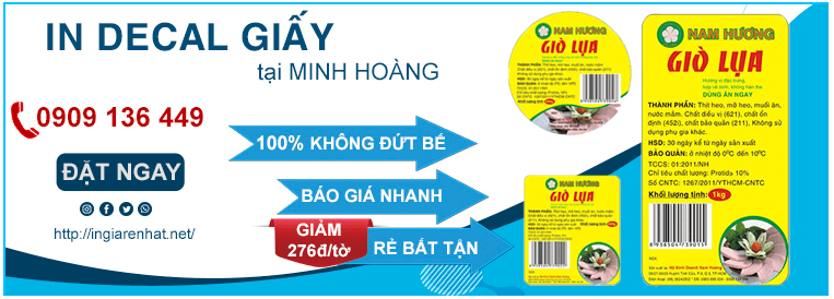 bảng giá in decal giấy mới nhất