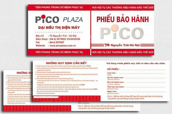 Mẫu phiếu bảo hành thương hiệu