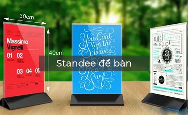 Kích thước standee để bàn