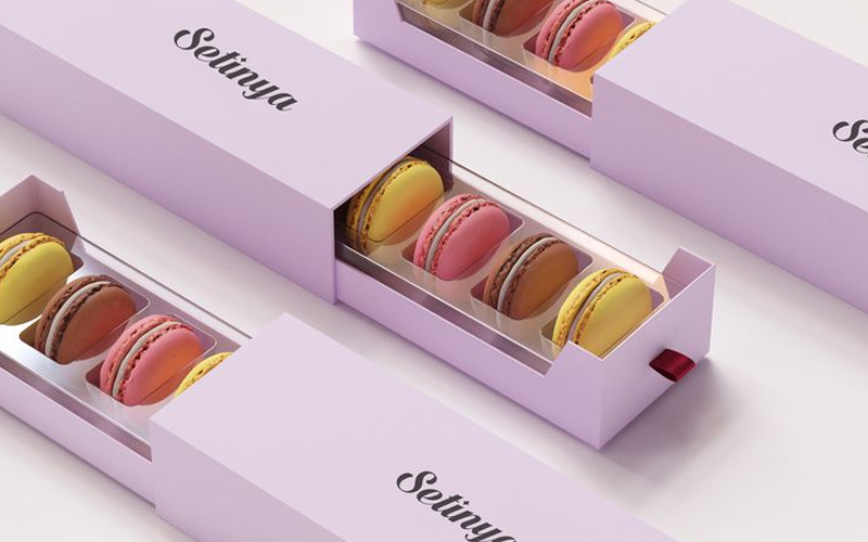 in hộp giấy kéo đựng bánh